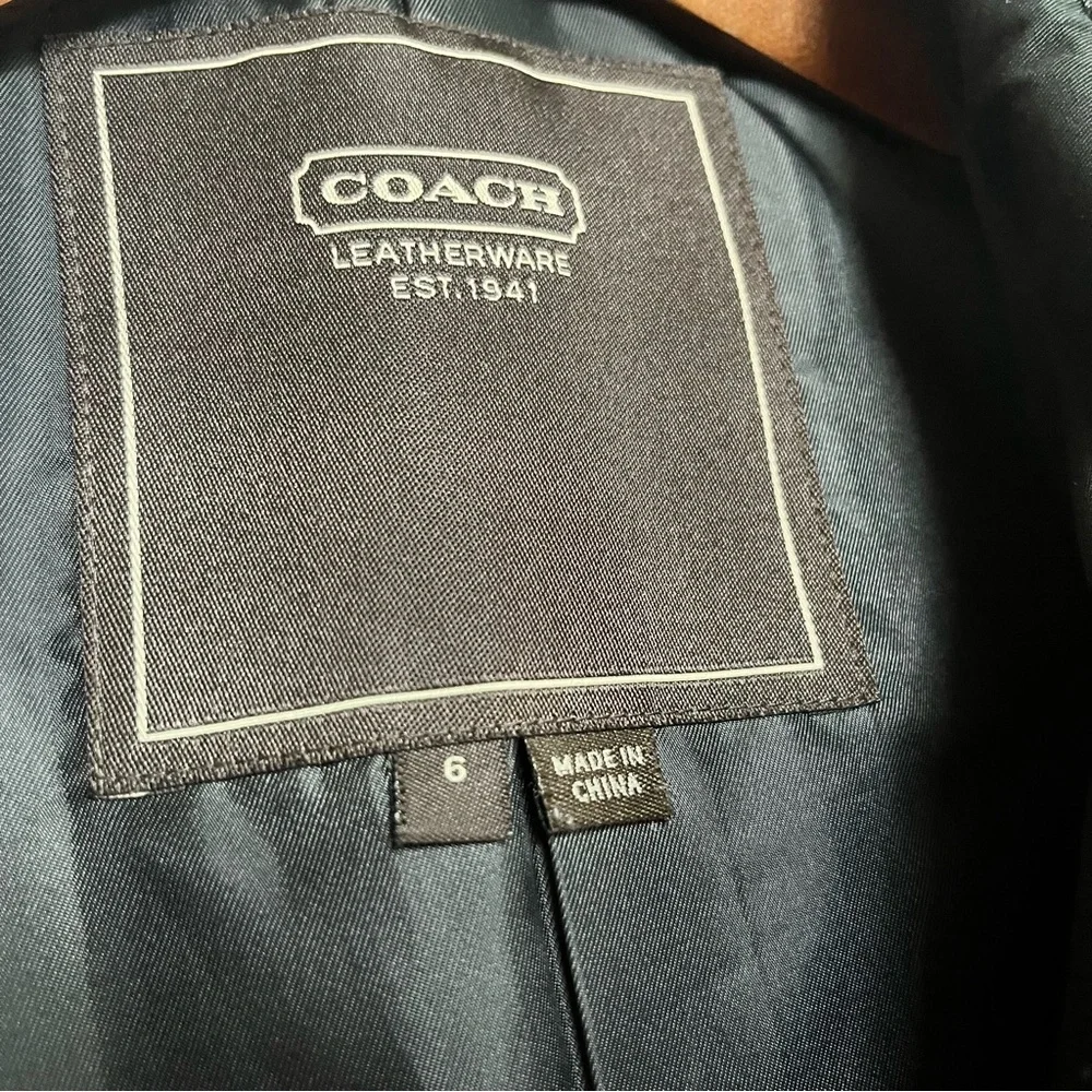 Coach Black Satin Trim Car Coat With Hanger & Dust Bag size 6 - Picture 3 of 9